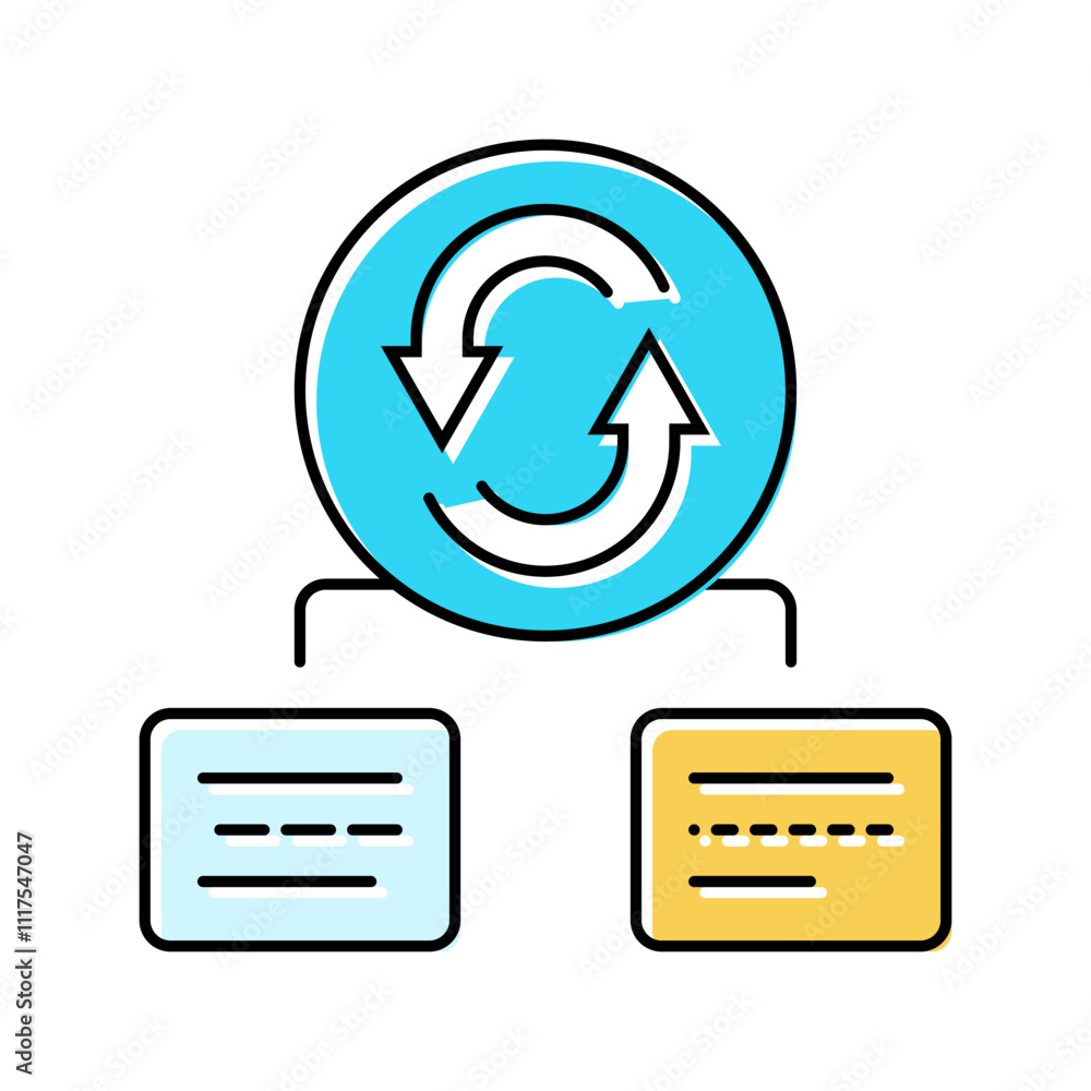 Poster context switching time management color icon vector. context switching time management sign. isolate
