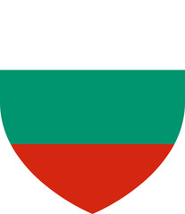 Bulgaria Flag on Shield Shape