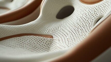 Close-up of a White Perforated Leather Seat