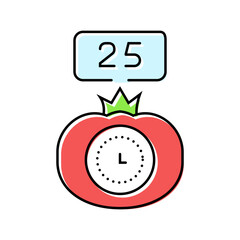 pomodoro technique time management color icon vector. pomodoro technique time management sign. isolated symbol illustration