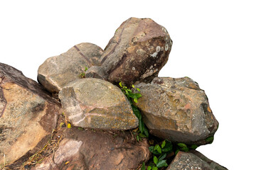 The trees.Rocks and Stone on the Mountain .Isolated on White background with clipping path