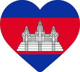 Heart Icon on Cambodia Flag