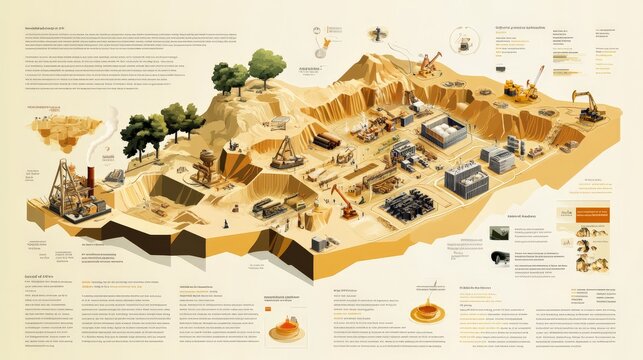 Infographic of Oil Extraction Process with Diagrams and Stats