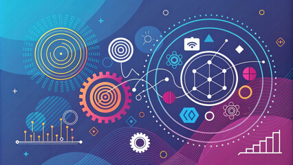 Abstract digital design with gears and network elements