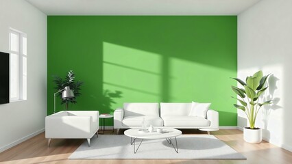 armchair in a room with a wall