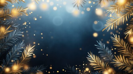 Fototapeta premium Luxurious Golden and Silver Glittering Palm Leaves Festive Background.