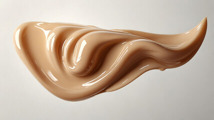 Liquid foundation sample isolated on white background. Makeup color swatch