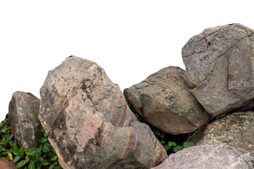 The trees.Rocks and Stone on the Mountain .Isolated on White background with clipping path