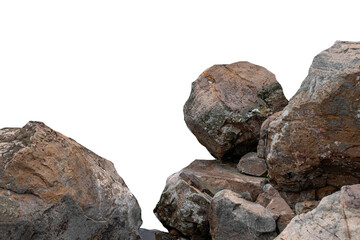 The trees.Rocks and Stone on the Mountain .Isolated on White background with clipping path