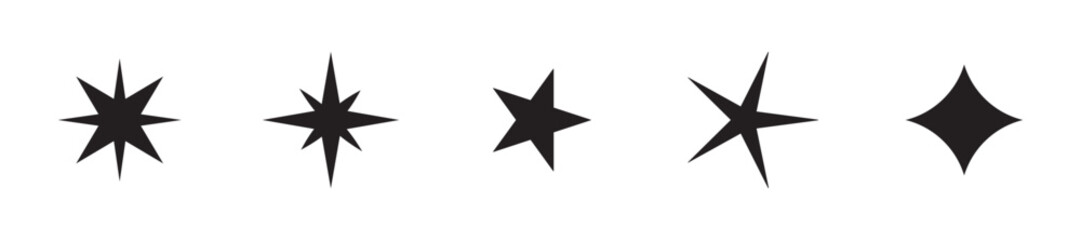 Star icon set. simple star burst symbol vector illustration.