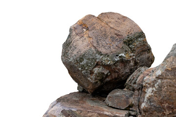 The trees.Rocks and Stone on the Mountain .Isolated on White background with clipping path