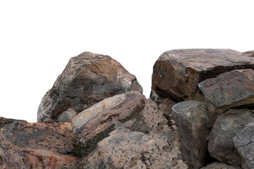 The trees.Rocks and Stone on the Mountain .Isolated on White background with clipping path