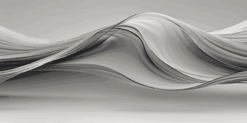 Abstract smokey dark grey and white smooth light  wave line element modern stream white background. 