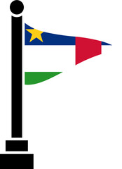 Central African Republic Flag in Triangular shape