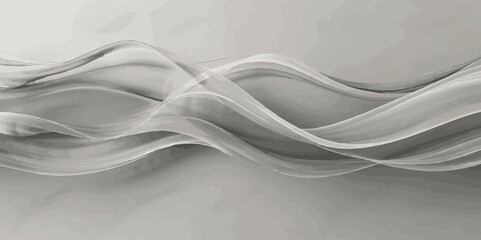 Obraz premium Abstract smokey dark grey and white smooth light wave element modern stream white background. 