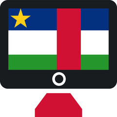 Central African Republic Flag On Monitor