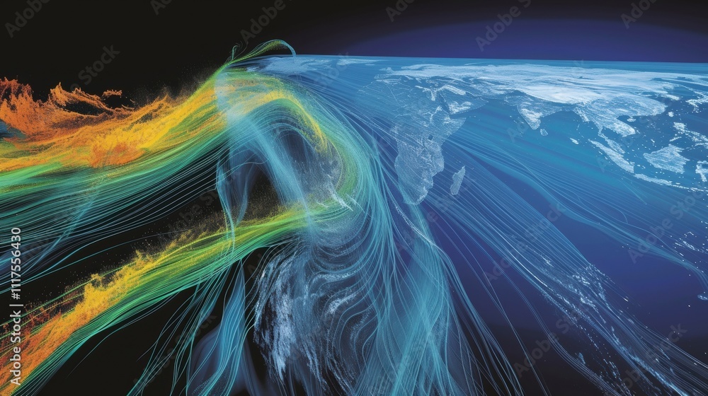 Poster a graph depicting changing wind patterns over a certain region illustrates the dynamic nature of wea