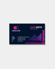 Double-sided creative business card template. Modern presentation card with company logo. Vector business card template. Visiting card for business and personal use. Vector illustration design.