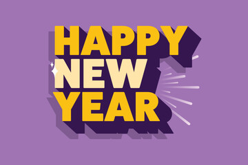 Happy New Year Vector, Lettering, Calligraphy Design, Usable for Poster, Banners, Postcards, Wallpaper, Gifts etc