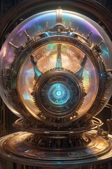 Mystical Orb of Celestial Energy: A Steampunk Masterpiece of Arcane Technology