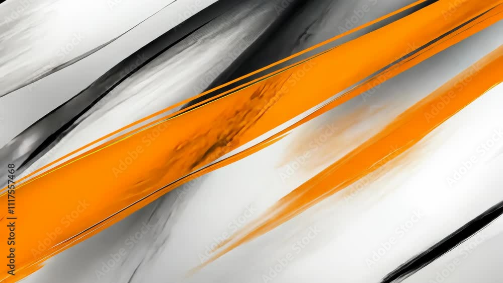 Aufkleber abstract patterns in bold orange, black, and white colors create a dynamic visual on a smooth surfac
