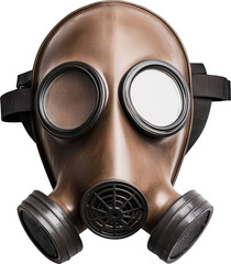 Fototapeta premium Brown gas mask on a plain background