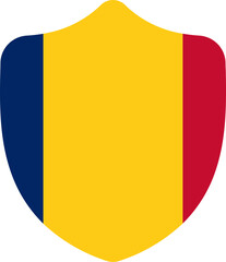 Fototapeta premium Shield Shape of Chad Flag