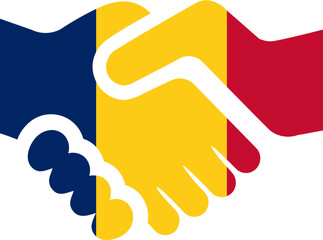 Chad Flag on Handshake icon