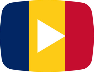 Fototapeta premium Chad Flag on video player icon