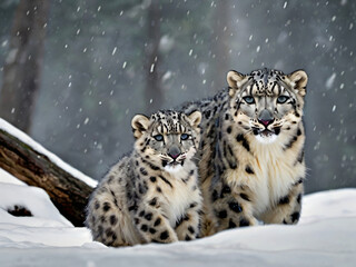 Fototapeta premium snow leopard cub