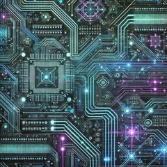 high-tech texture reminiscent of the surface of a microchip, with detailed circuits
