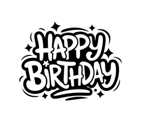 Happy Birthday. Happy Birthday vector lettering design. Modern calligraphy. Vector stock illustration
