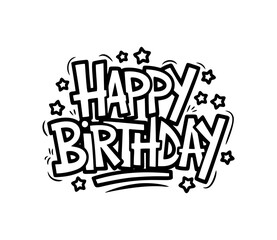 Happy Birthday. Happy Birthday vector lettering design. Modern calligraphy. Vector stock illustration

