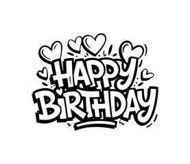 Happy Birthday. Happy Birthday vector lettering design. Modern calligraphy. Vector stock illustration
