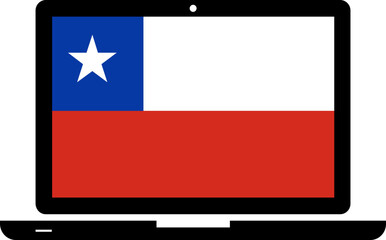 Chile Flag in Laptop