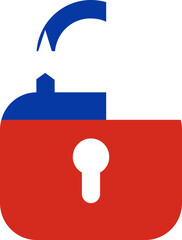 Chile flag on Lock icon