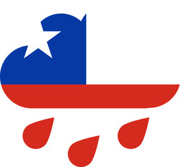 Chile flag on Rain Drops Icon