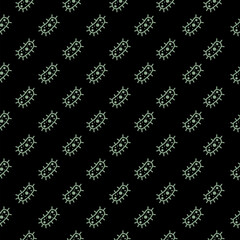 Bacteria icon isolated seamless pattern on black background