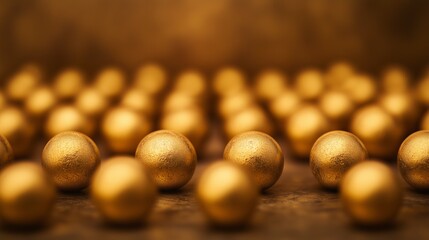 Golden Balls in a Beautiful Arrangement for Decoration