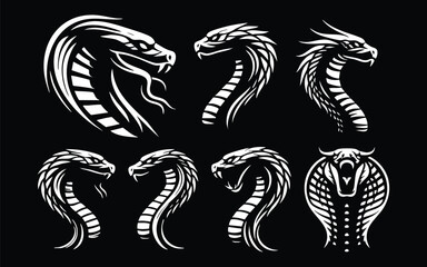 Tribal King Cobra Silhouette for Logo Branding
