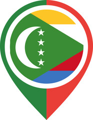 Map Icon Inside Comoros Flag