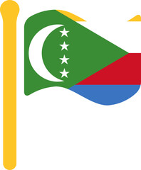 Comoros Flag free flown Rounded icon