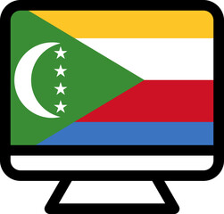 Comoros flag icon on Monitor