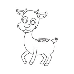 Cute Deer Line Art for Coloring Books