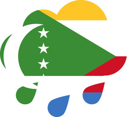 Comoros flag on Rain Drops Icon