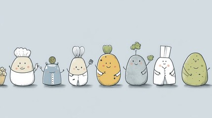 Playful Pets Dressed as Various Professions Illustration