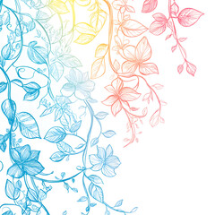 Fototapeta premium Creative 2D Doodle Floral Illustrations Text Space for Versatile Designs, Greeting Cards, Invitations