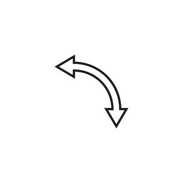 recommend clip art: Dual semi circle outline arrow. Semicircular curved double ended arrow. Vector illustration and line art style.