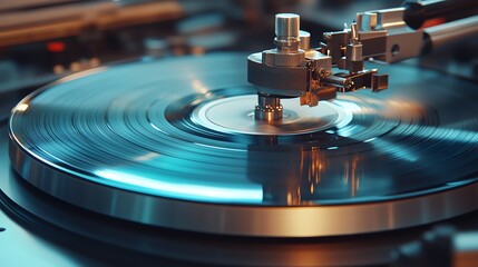 A metal polisher spinning at high speed, shining a steel plate