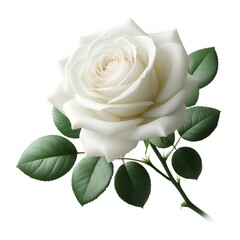 Fototapeta premium White Flowers Isolated on White Background – Timeless Floral Imagery
